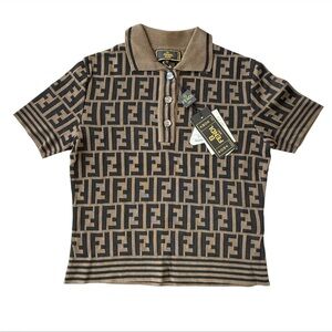 Fendi Zucca Roma  Polo Sweater in size 38 . ( small)